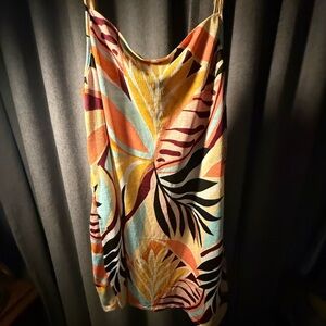 Tropical Print spaghetti Strap Dress